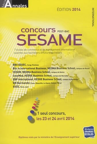 Concours Sésame, édition 2014 : Sujets et corrigés officiels 9782759023424