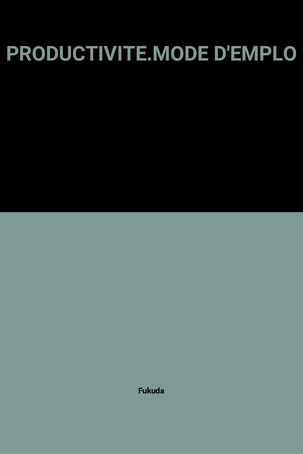 Productivite:Mode D'Emplo 9782708111301