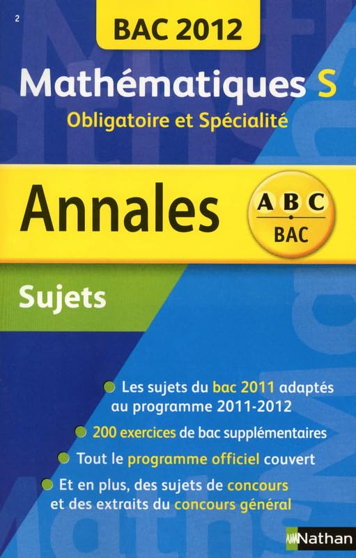 ANNALES BAC 2012 MATHS S OBLI+ 9782091883823
