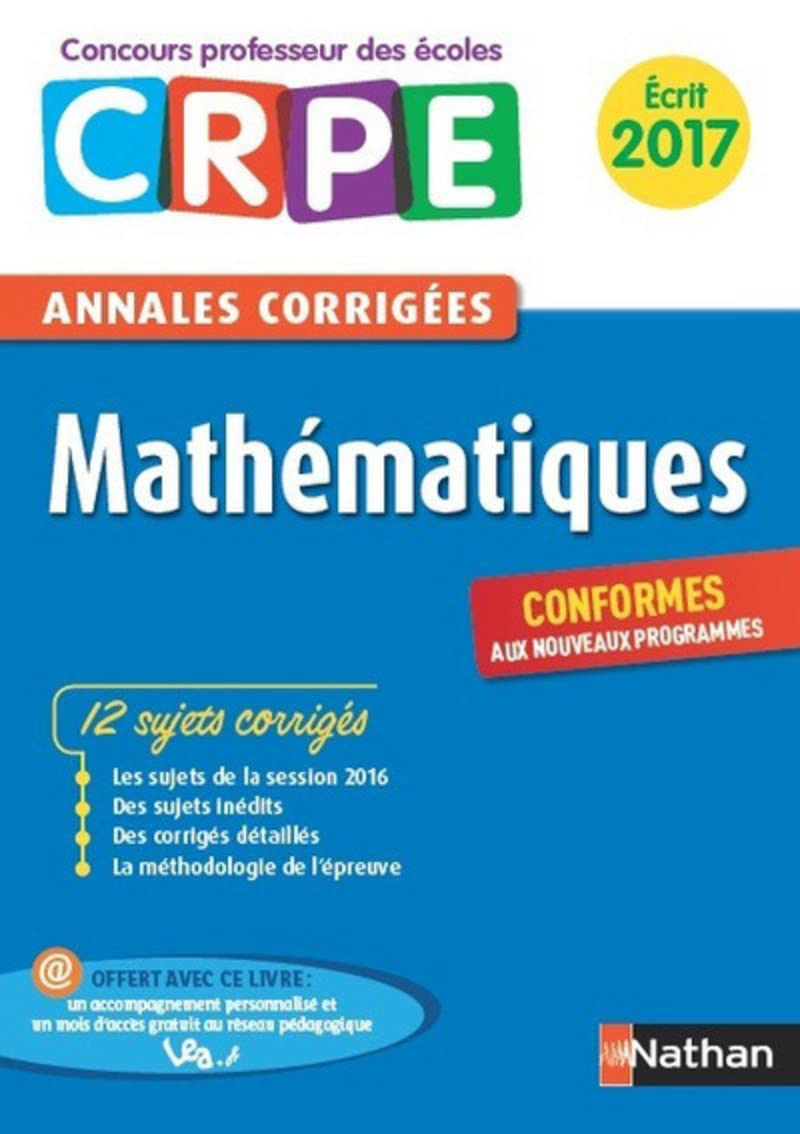 Annales CRPE 2017 : Mathématiques 9782091243252