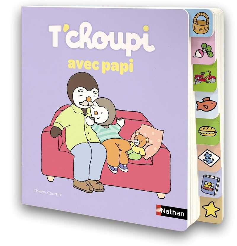 T'choupi avec papi - Tout ce que l'on aime faire avec papi, comme T'choupi - Livre avec des onglets - 1 an et plus 9782095044480
