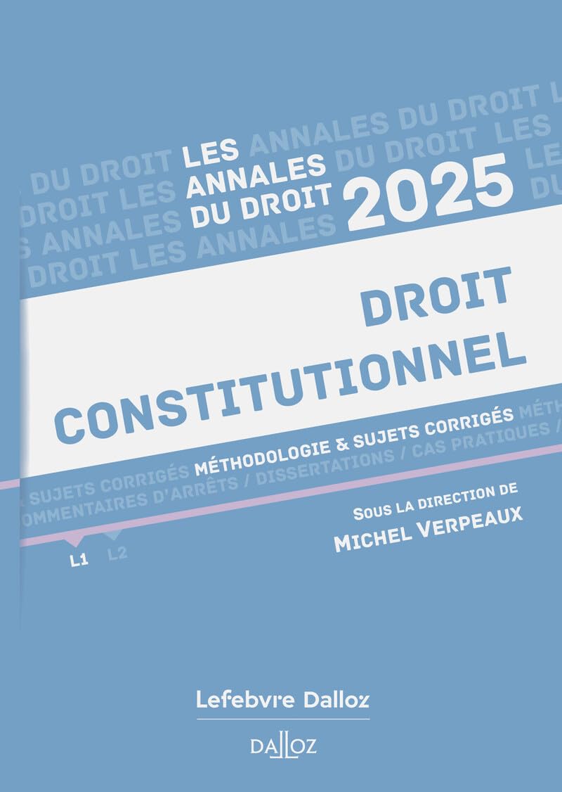 Annales Droit constitutionnel 2025 9782247231621