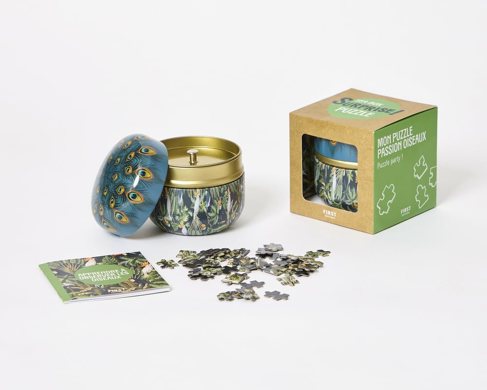 Coffret Tea Box Surprise Mon puzzle passion oiseaux - le parfait secret santa !: 1 boite à thé ronde en métal avec couvercle - 1 puzzle de 150 pièces - 1 guide d'observation - DIY 9782412103371