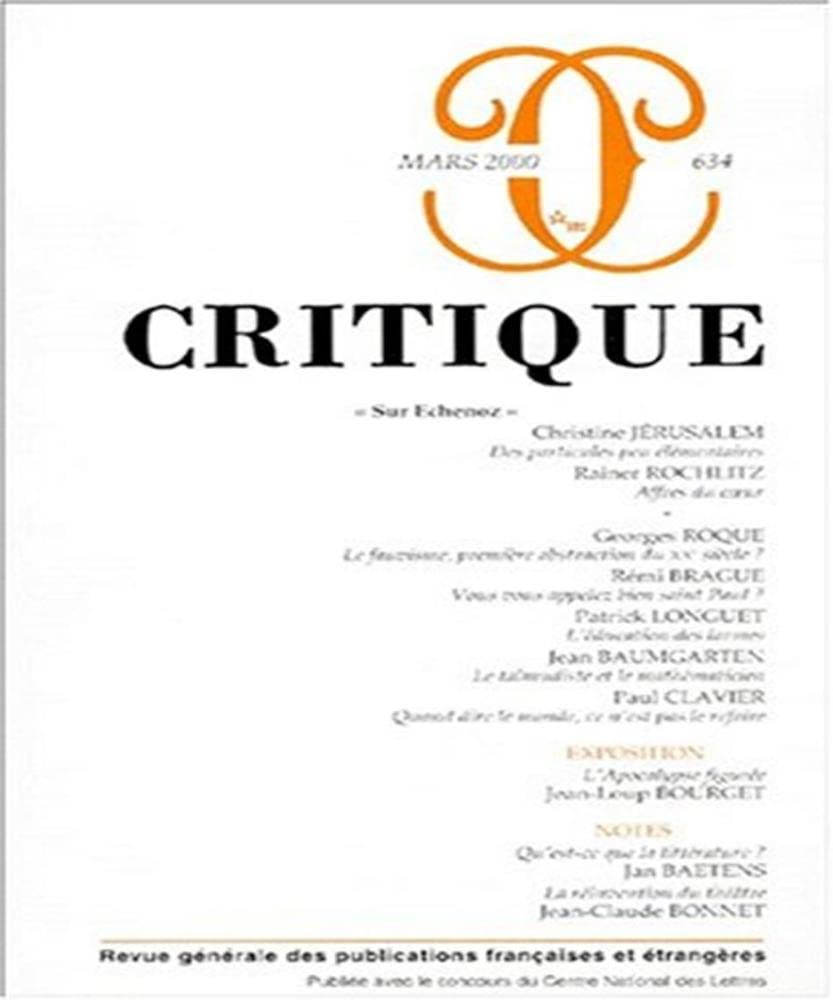 Critique, numéro 634 9782707317032