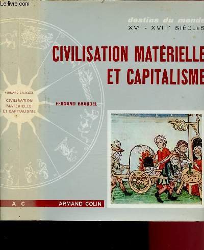CIVILISATION MATERIELLE ET CAPITALISME (XVe-XVIIIe SIECLE) - TOME IER 