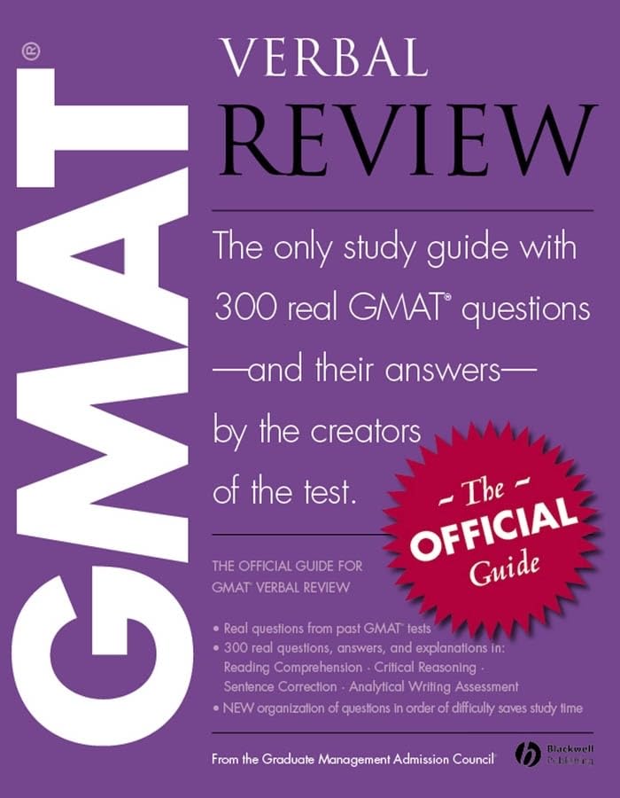The Official Guide for Gmat Verbal Review: The Official Guide : the Only Study Guide With 300 Real Gmat Questions - and Their Answers - by the Creators of the Test 9781405141789
