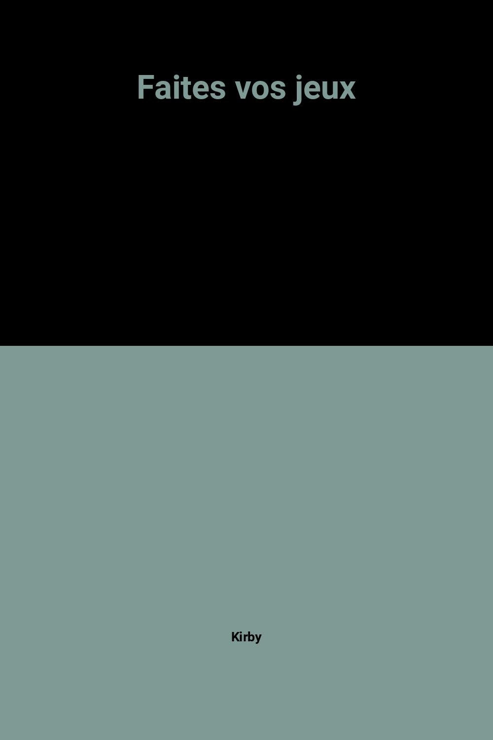 Faites vos jeux 9782215008712