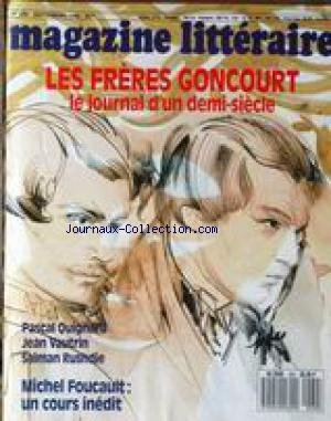 MAGAZINE LITTERAIRE [No 269] du 01/09/1989 - LES FRERES GONCOURT - PASCAL QUIGNARD - JEAN VAUTRIN - SALMAN RUSHDIE - MICHEL ROUCAULT. 