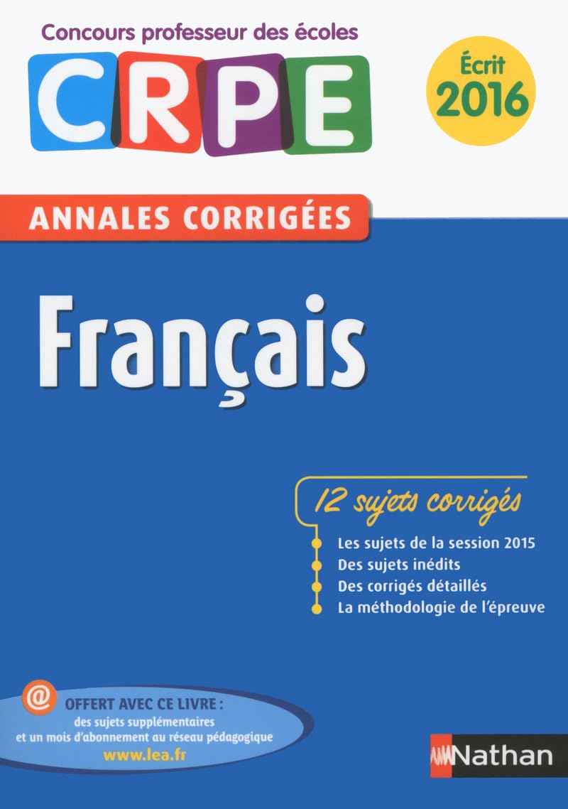Annales CRPE 2016 : Français 9782091222653