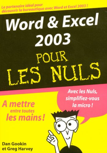 Word & Excel 2003 pour les nuls 9782844277770