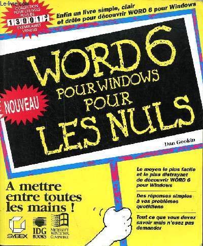 WORD 6 POUR WINDOWS 9782736120337