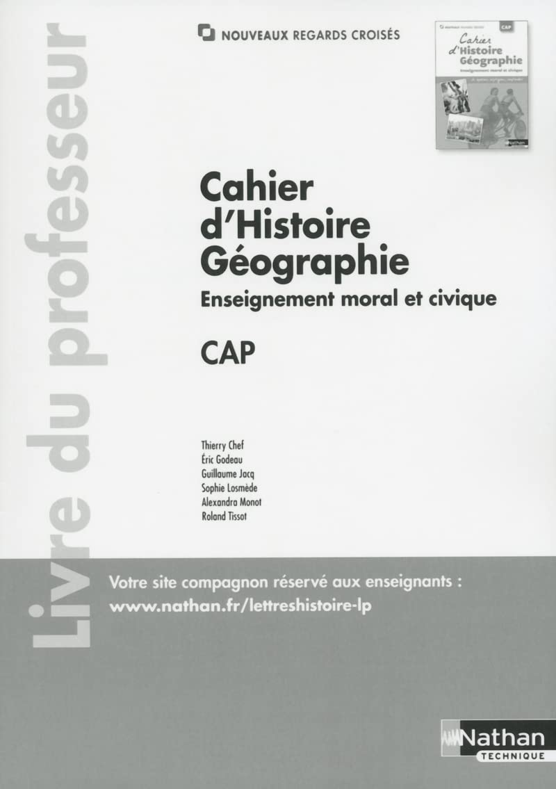 Cahier d'Histoire et Géographie EMC - CAP (Nouveaux regards croisés) Professeur - 2018 9782091650715