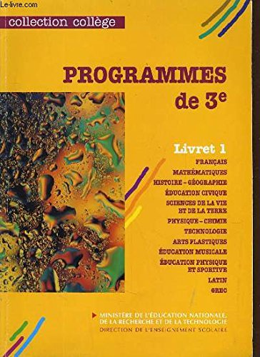 Programmes de 3e 1999 livret 1 ref 75503182 9782240006257