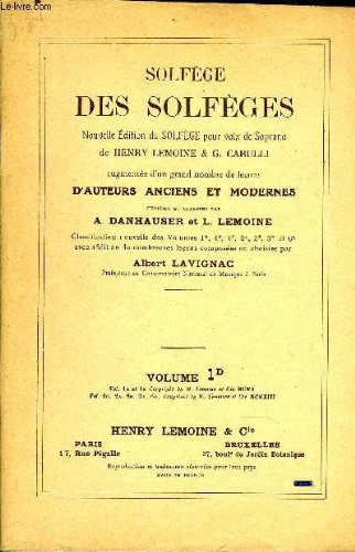 SOLFEGE DES SOLFEGES VOLUME 1D 