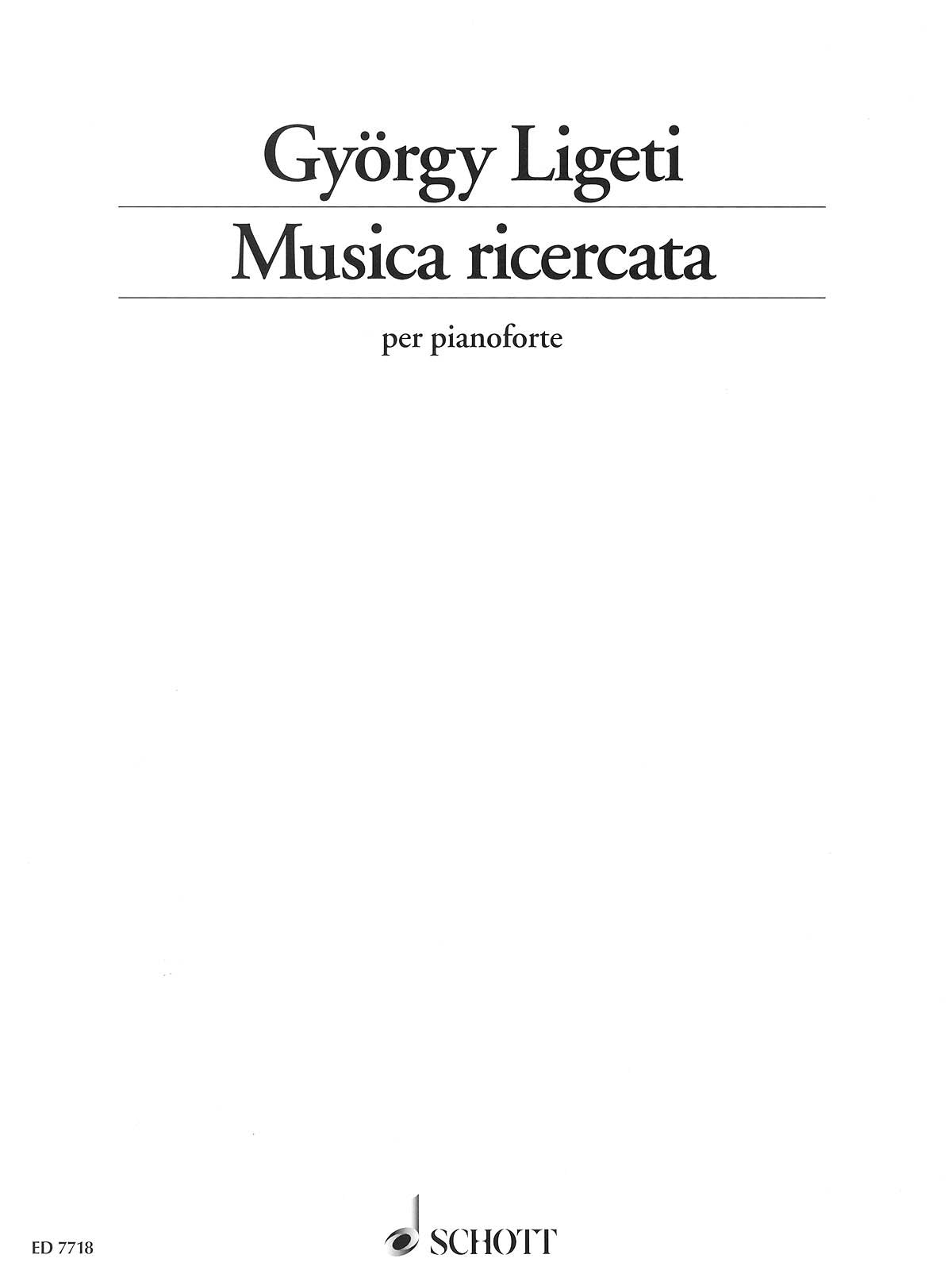 Musica Ricercata - Piano 9790001080361