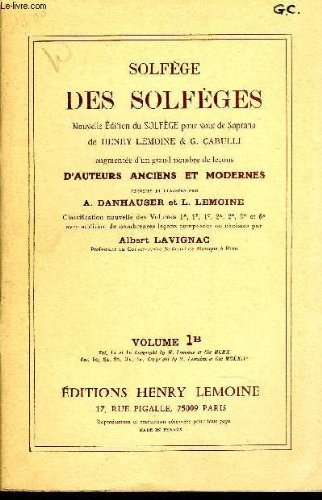 Solfege des solfeges volume 1b 