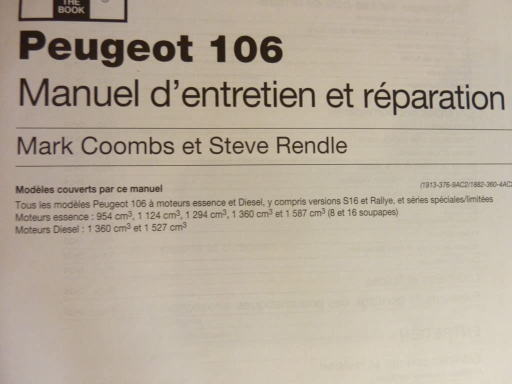 Peugeot 106 essence et diesel 9781850109136