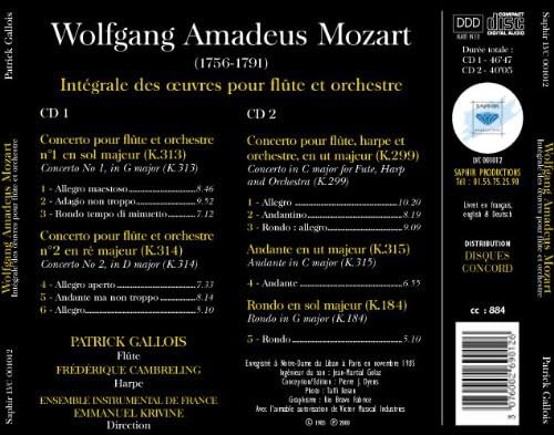 Int. des Oeuvres Pour Flûte et Orchestre 2CD 3076002690126