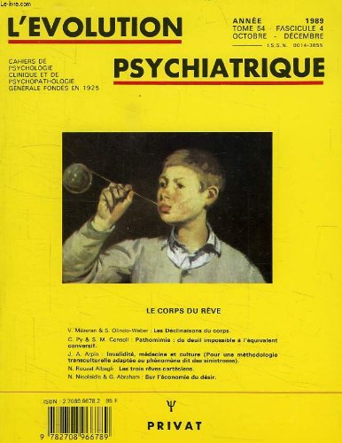 L'evolution psychiatrique, tome 54, fasc. 4, oct.-dec. 1989 9782708966789