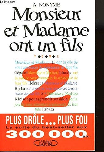 MONSIEUR ET MADAME ONT UN FILS. TOME 2 9782840981084