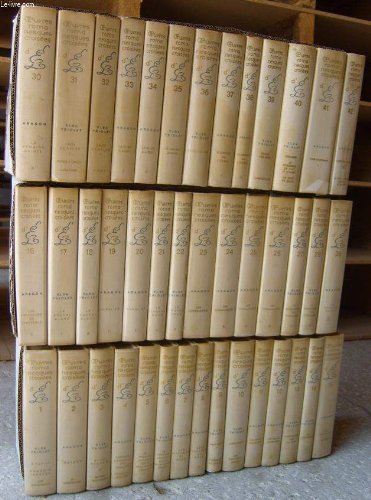 Oeuvres romanesques croisées d'Elsa Triolet et Aragon. COMPLET en 42 VOLUMES. 