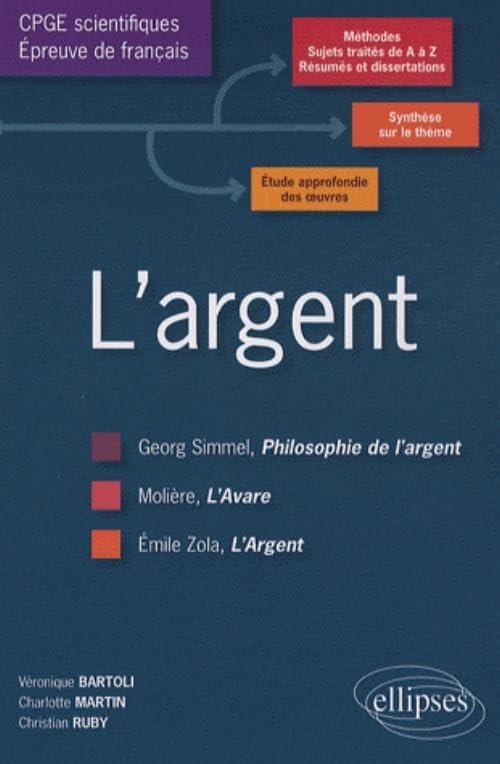 L'argent: L'épreuve de français, conseils pratiques/corrigés programme 2010-2011 : Molière-Zola-Simmel 9782729851552