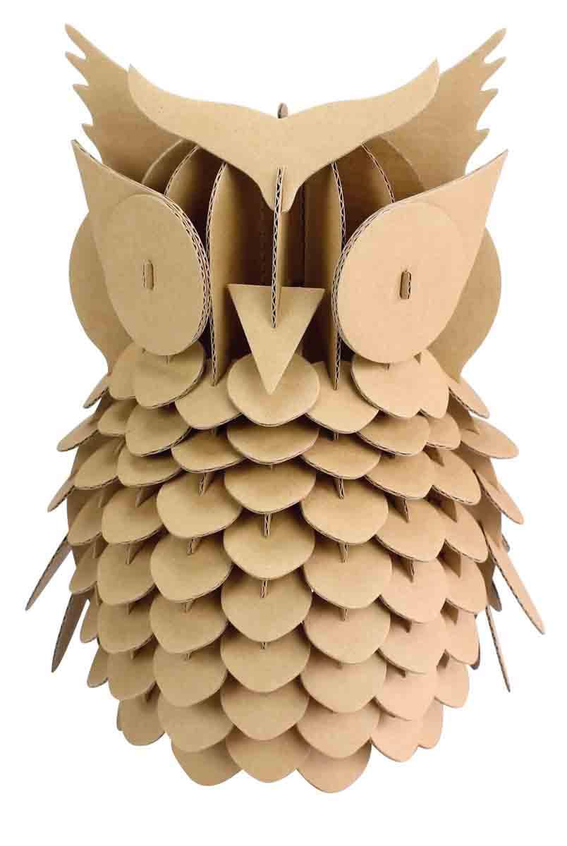 MegaCrea DIY Maquette en Carton à Assembler Hibou 20 x 25 cm 3700443545591