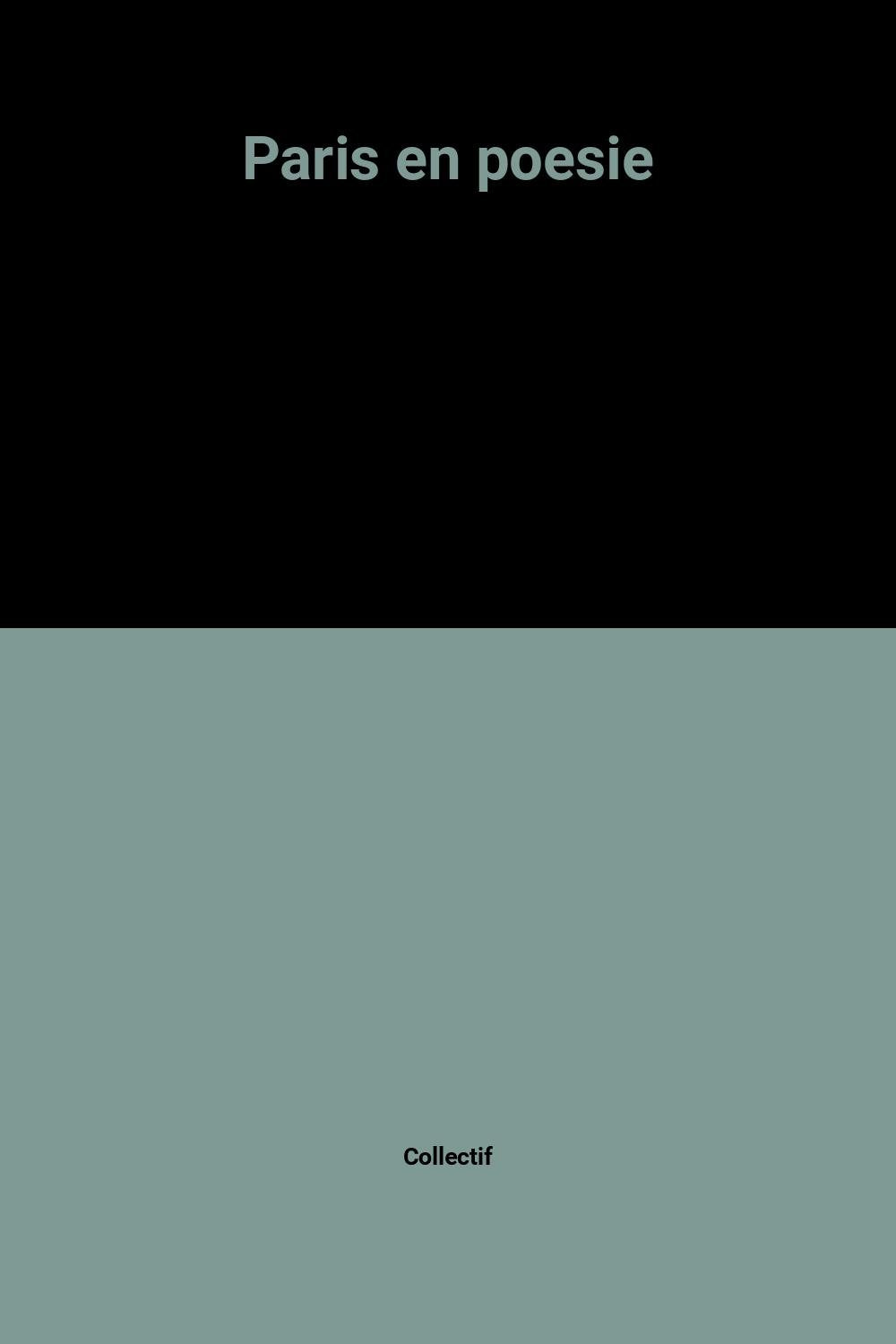 Paris en poésie 9782070340231