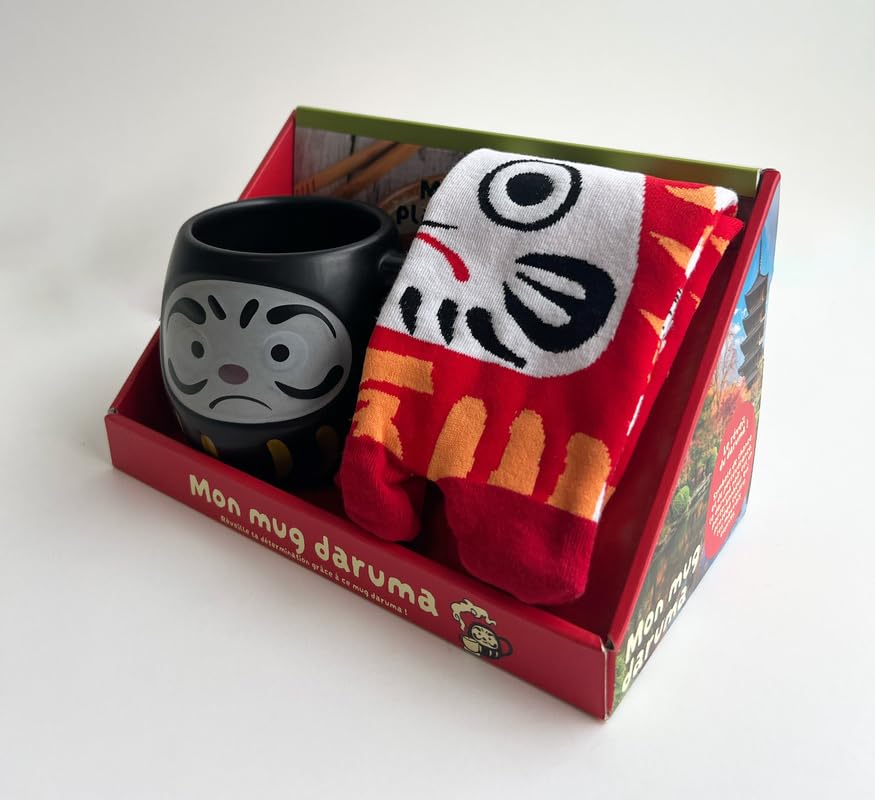 coffret Mon mug daruma - chaussettes tabi et mug céramique en forme daruma - recettes cosy: coffret cadeau japon - fan d'anime japonais - esprit ghibli - véritables chaussettes tabi 9782412103296