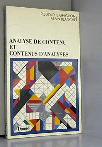 Analyse de contenu et contenus d'analyses 9782100000685