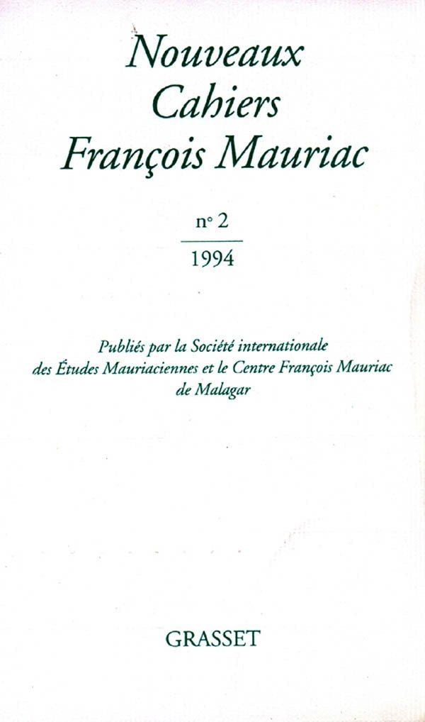 Nouveaux cahiers François Mauriac, numéro 02 9782246501817