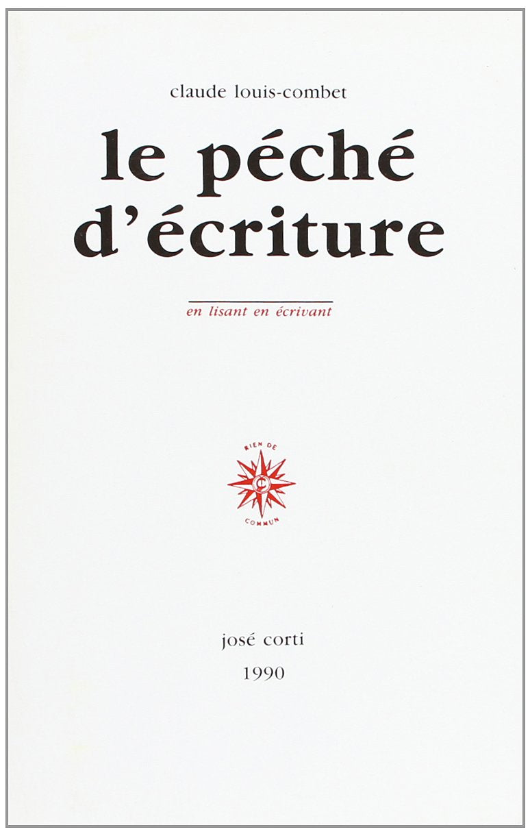 Le Péché d'écriture 9782714303653