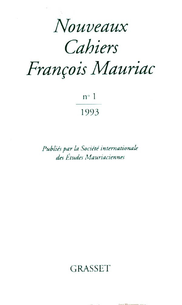 Nouveaux cahiers François Mauriac, numéro 01 9782246485414