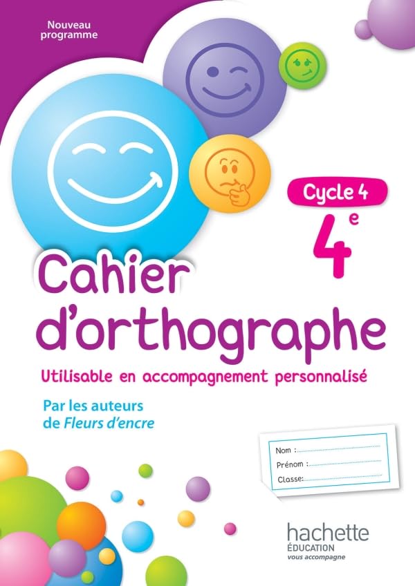 Cahier d'orthographe cycle 4 / 4e - éd. 2016 9782013953375