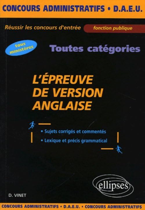 L'épreuve de version anglaise 9782729822309