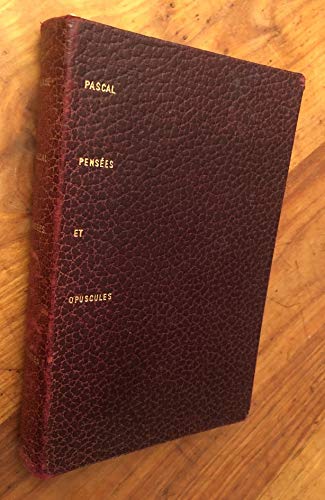 Collection Les Portiques 32 Pensées et opuscules 