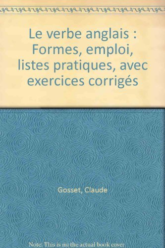 GOSSET/VERBE ANGLAIS (Ancienne Edition) 9782040197469