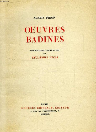 Oeuvres badines, epigrammes et chansons poesies diverses, contes 