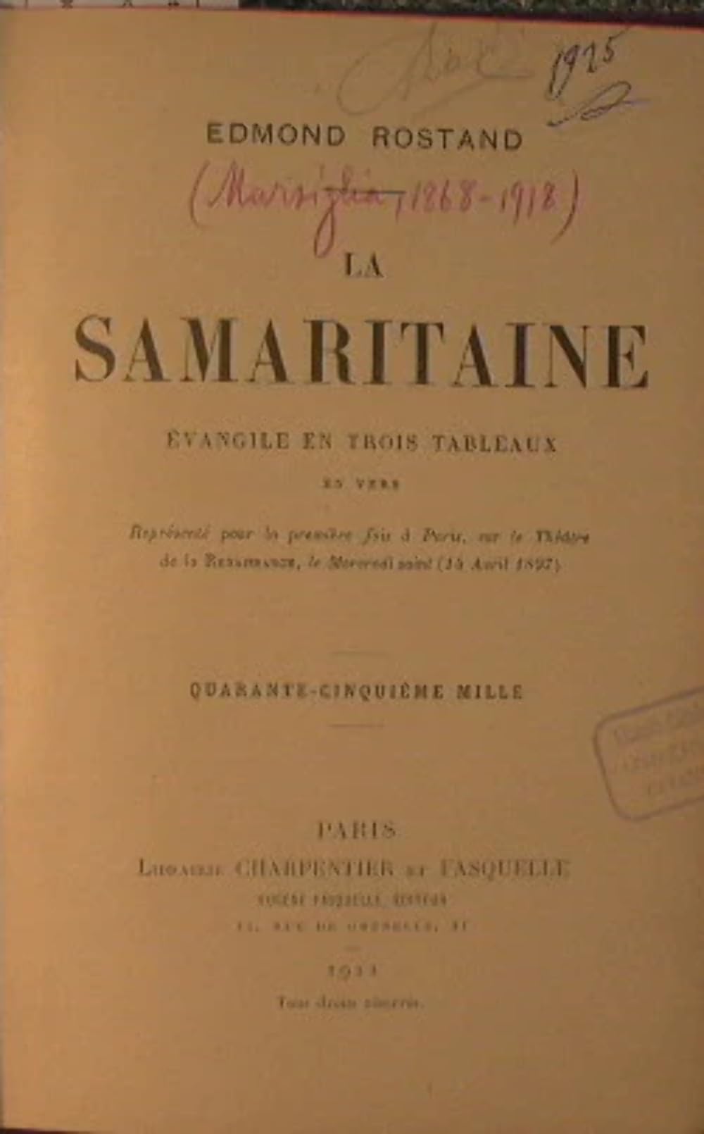 La samaritaine (evangile en trois tableaux en vers) 3665375209365