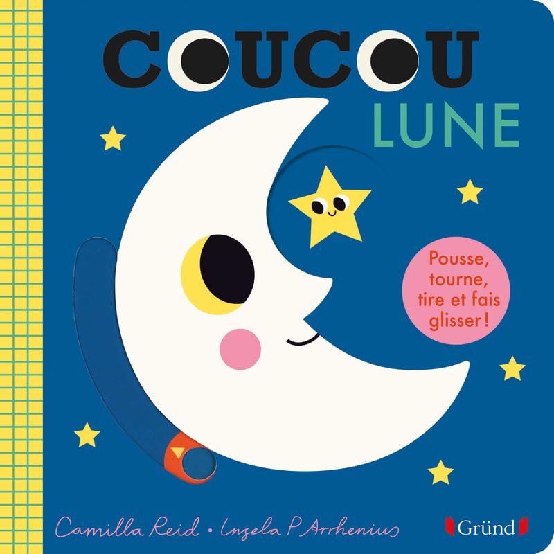 Coucou Lune Livre animé tout-carton avec des volets et tirettes Bébé dès 1 an 9782324029691