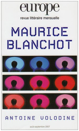 EUROPE MAURICE BLANCHOT N940/941 AOUT SEPTEMBRE 2007 9782351500095