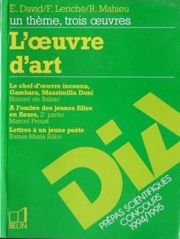 L'œuvre d'art: Un thème, trois œuvres 9782701115993