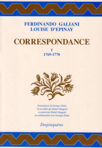 Correspondance, tome 1 : 1769-1770 9782904227615