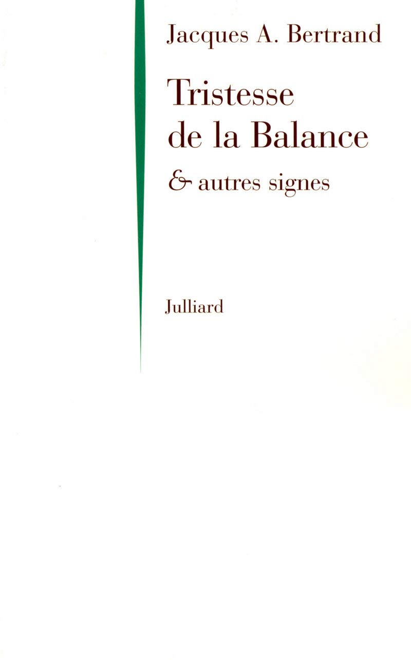Tristesse de la balance & autres signes 9782260016953