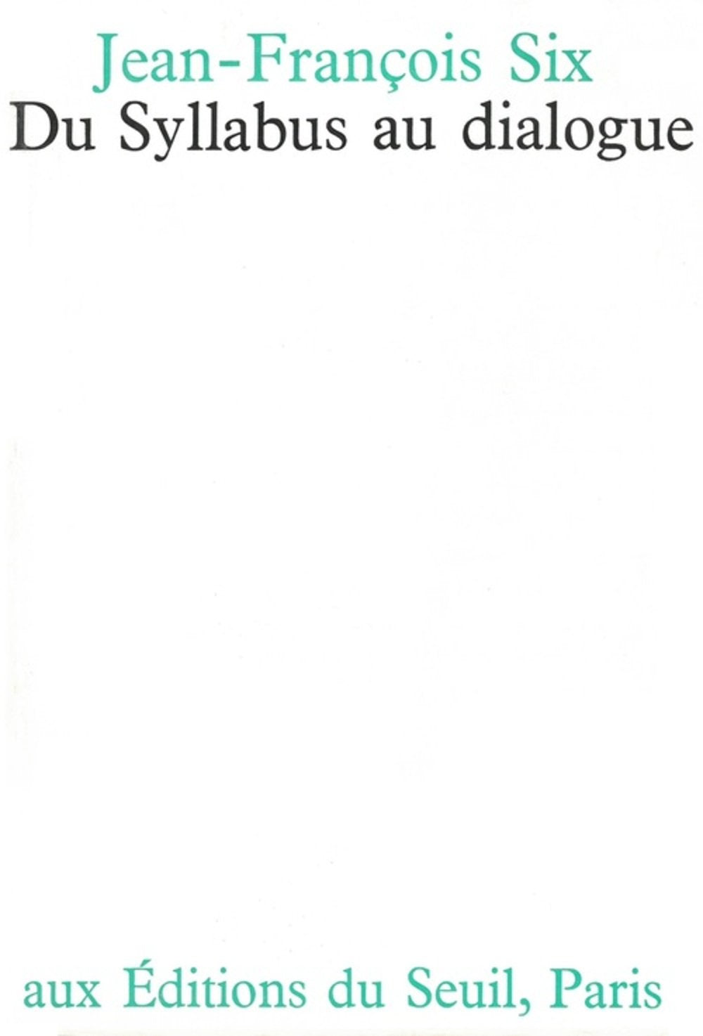 Du Syllabus au dialogue 9782020031585
