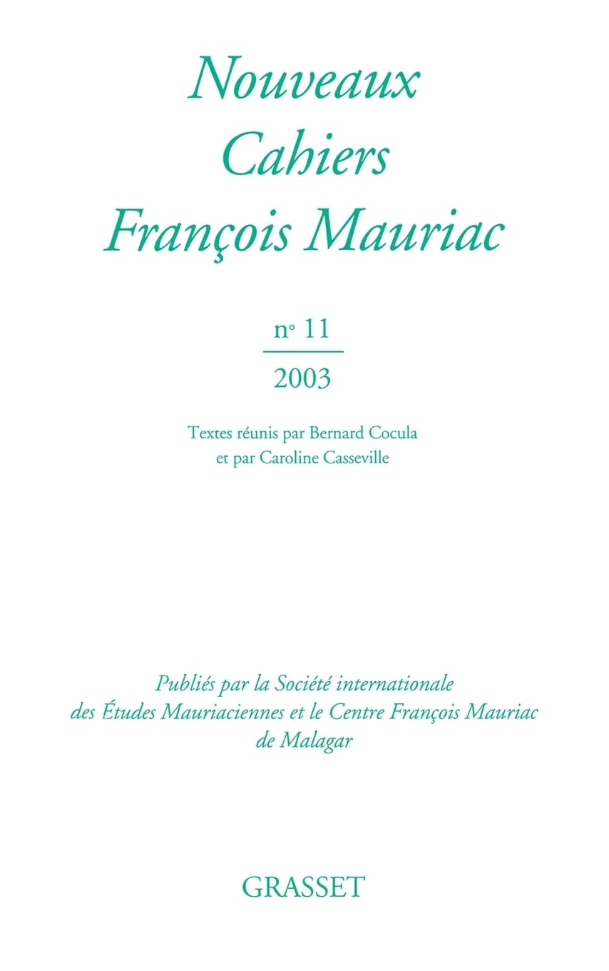 Nouveaux Cahiers Francois Mauriac n°11 9782246660118