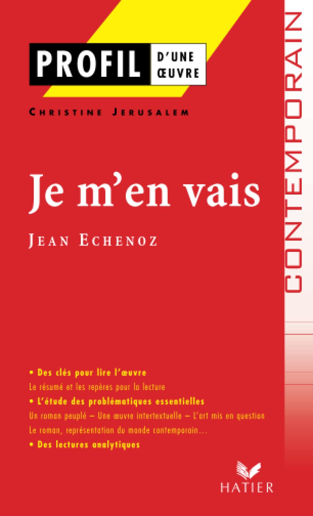 Je m'en vais de Jean Echenoz 9782218927300