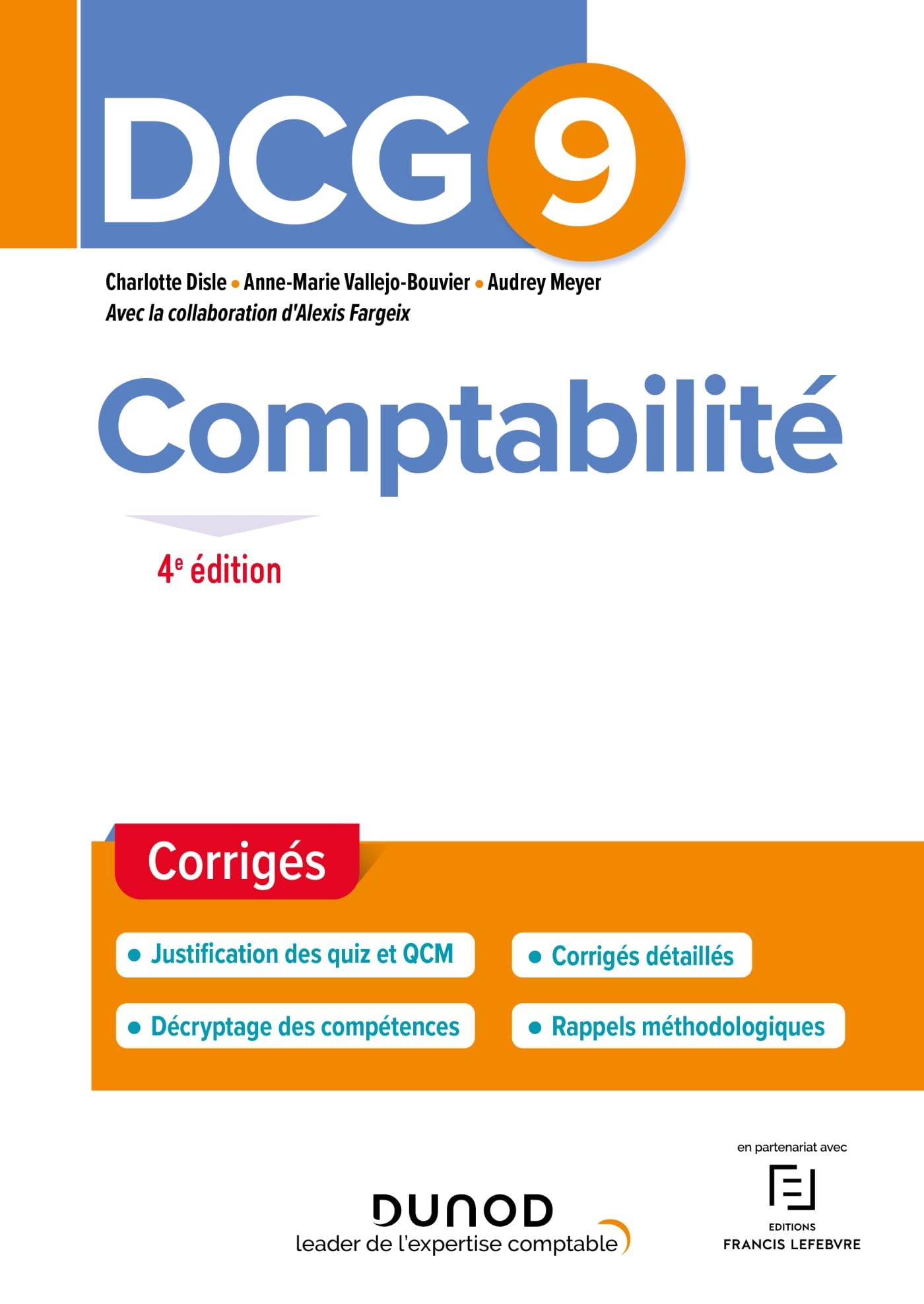 DCG 9 Comptabilité - Corrigés - 4e éd. 9782100836932