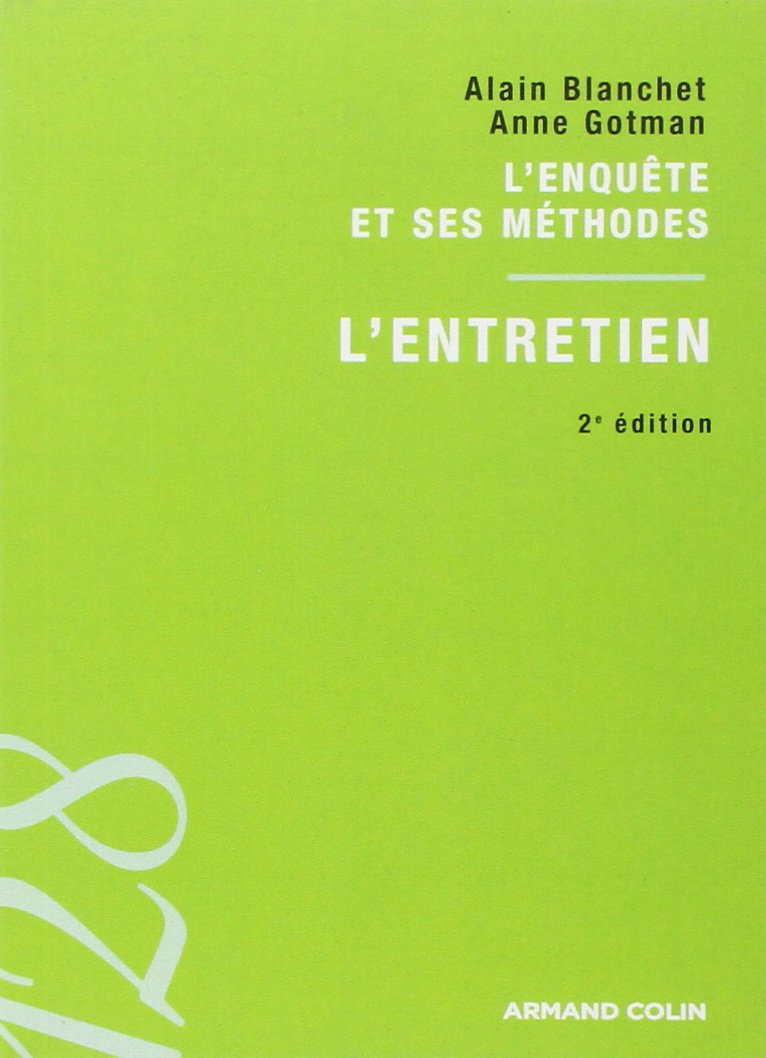 L'entretien: L'enquête et ses méthodes 9782200248093