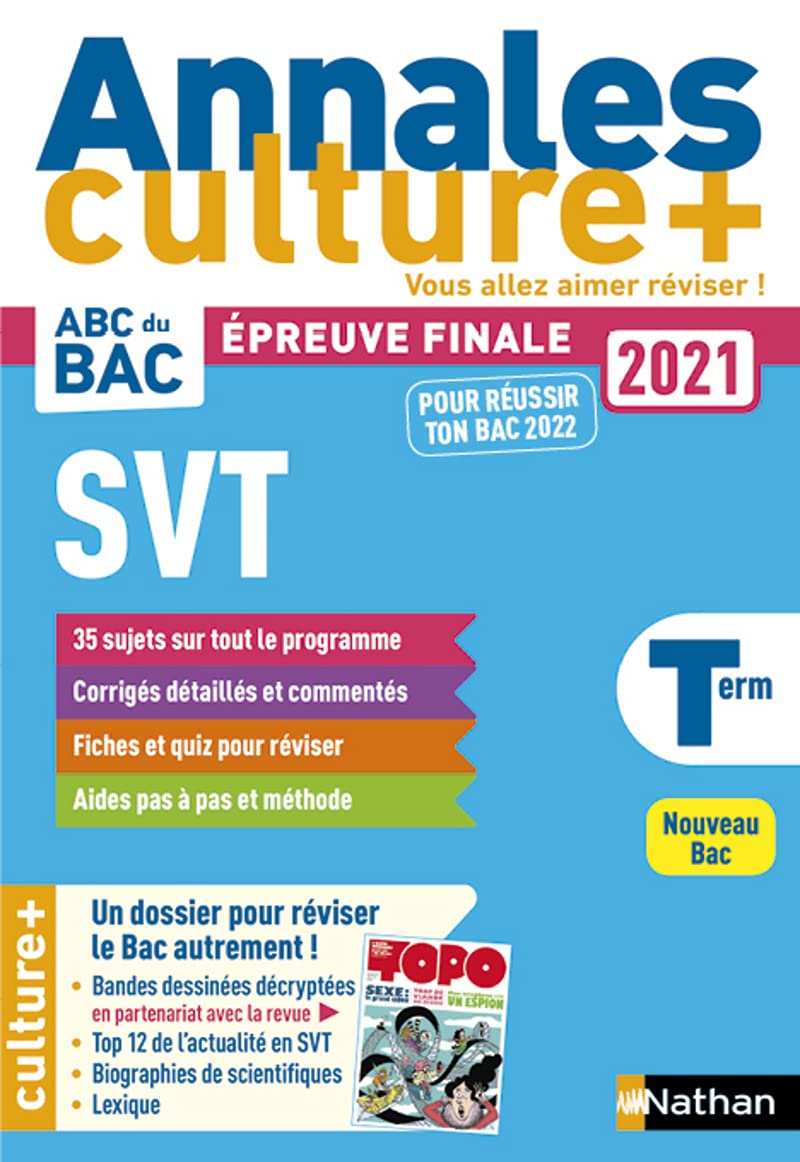 Annales ABC du BAC Culture + - SVT Tle - Sujets et corrigés - Enseignement de spécialité Terminale - Epreuve finale Nouveau Bac / en partenariat avec la revue TOPO (4) 9782091575421
